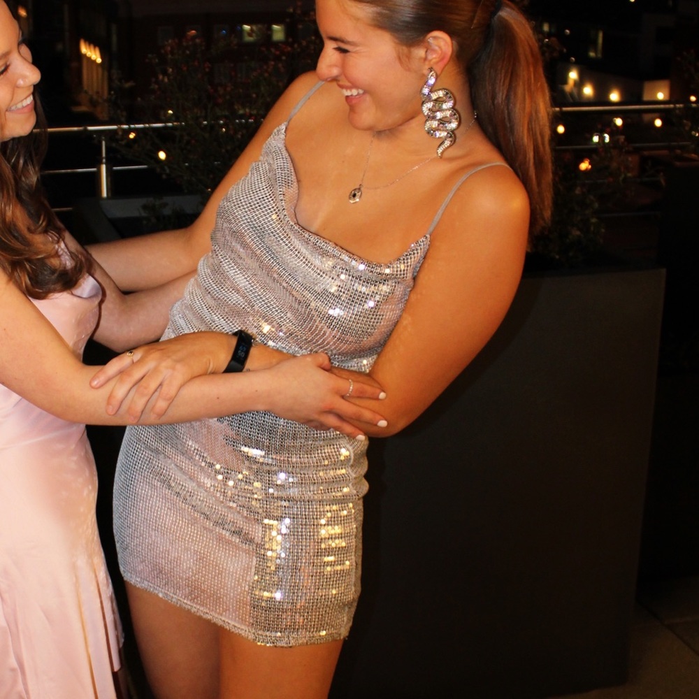 Silver Short Cocktail Dress